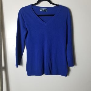 KAREN SCOTT ROYAL BLUE V-NECK SWEATER SIZE SMALL